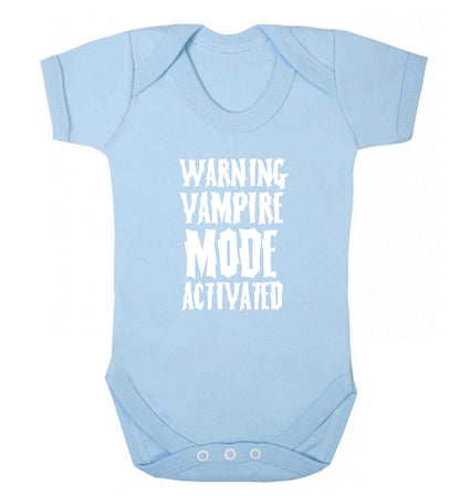 Warning vampire mode activated baby vest pale blue 18-24 months