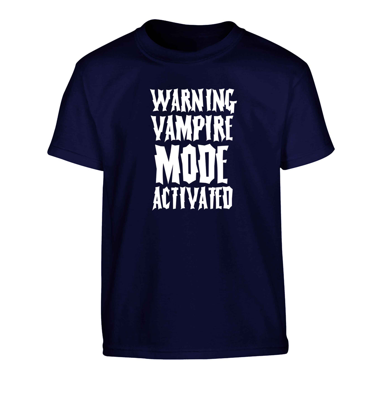 Warning vampire mode activated Children's navy Tshirt 12-13 Years