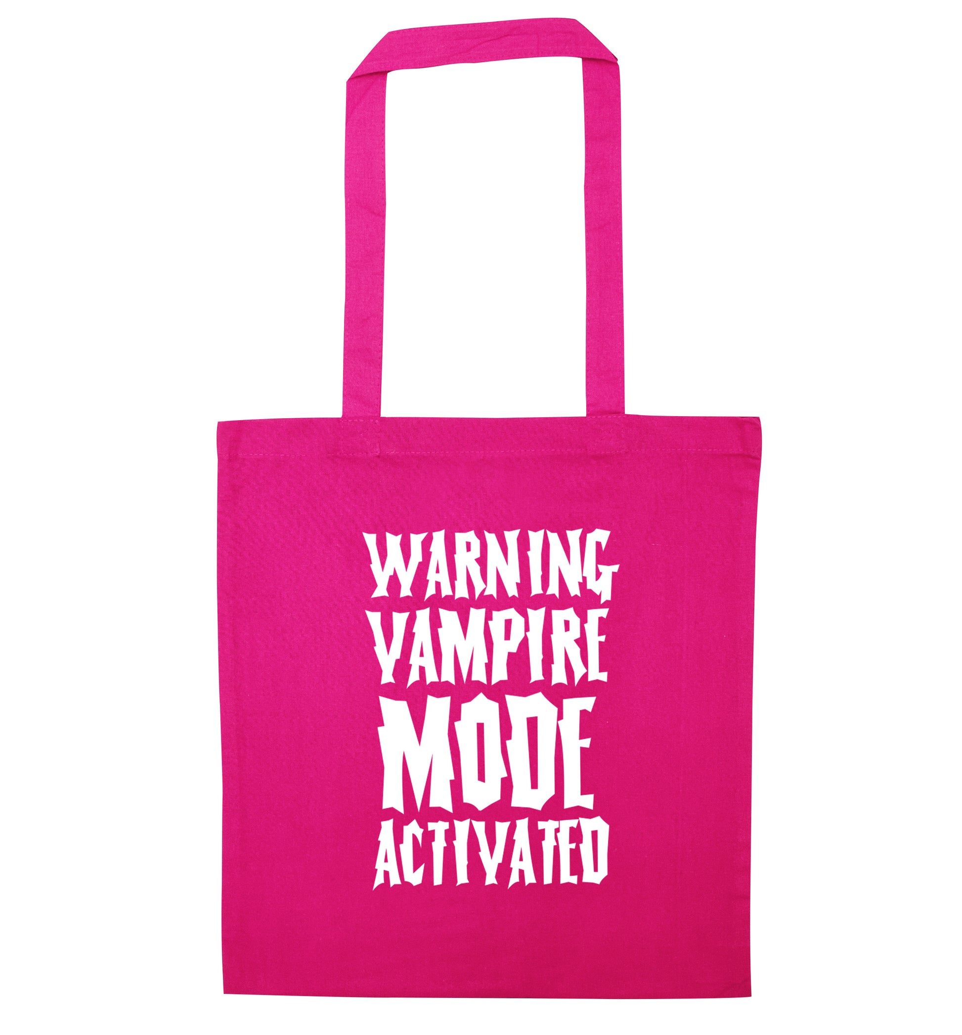 Vampire mode activated pink tote bag