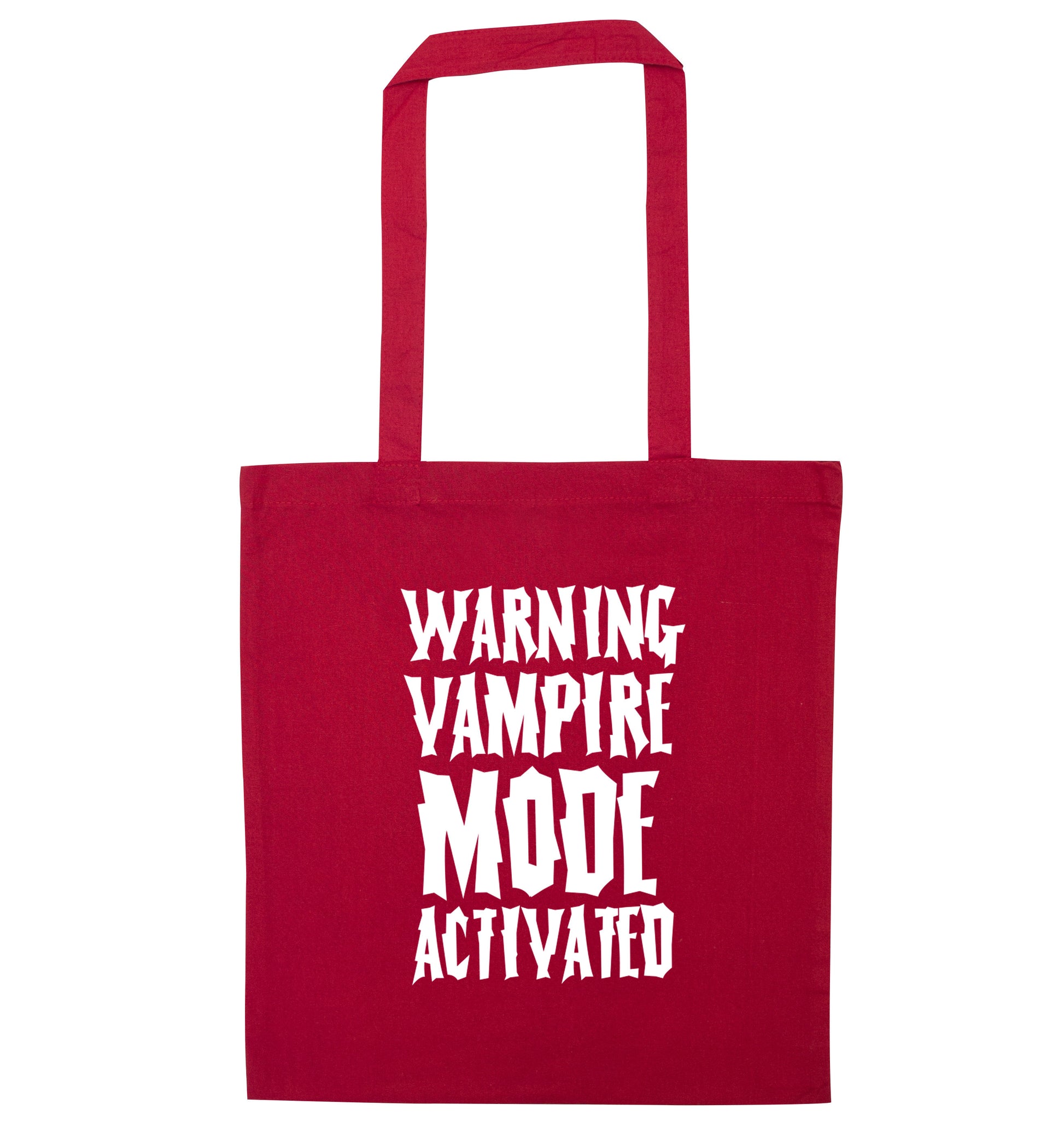 Vampire mode activated red tote bag