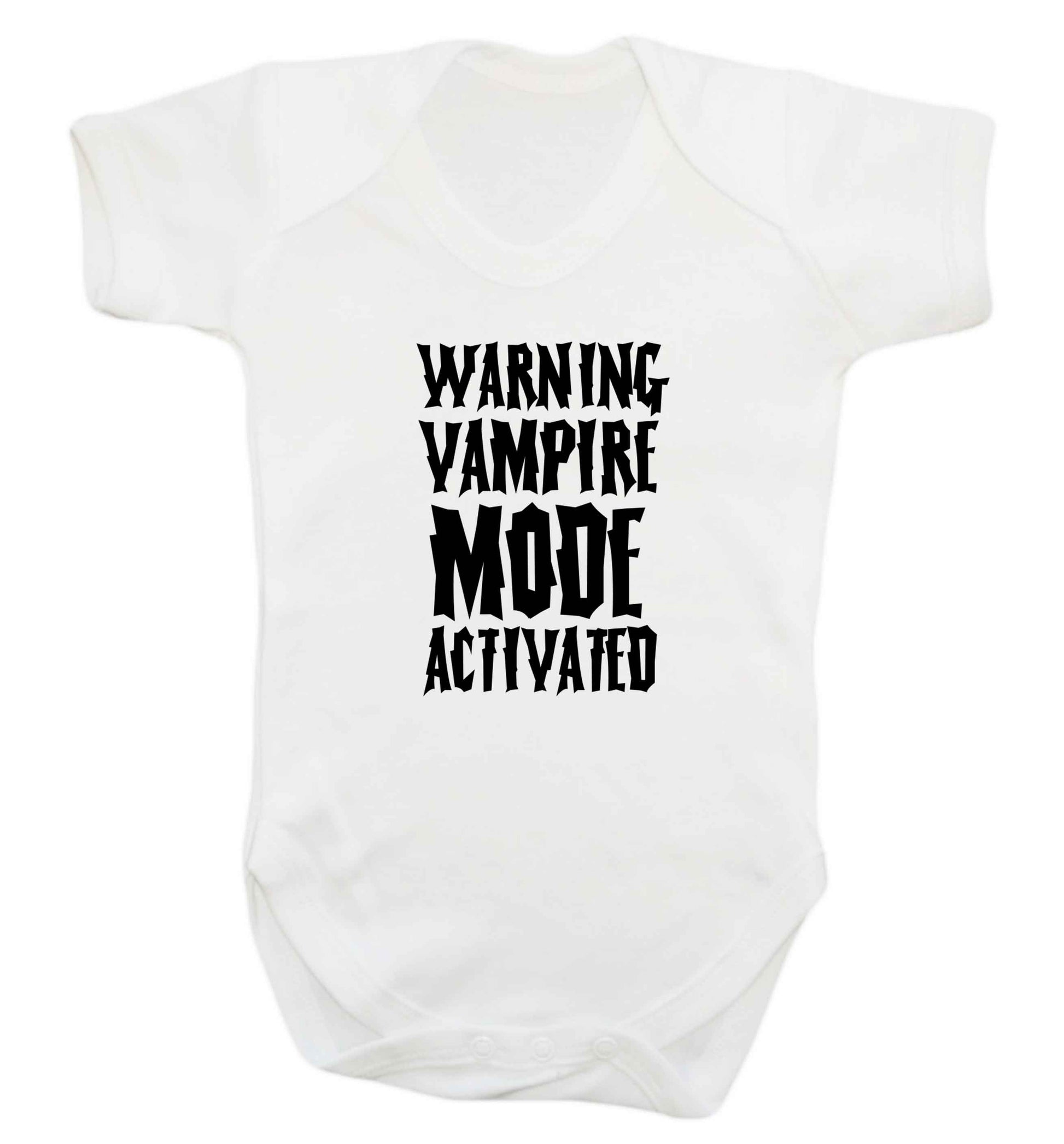 Warning vampire mode activated baby vest white 18-24 months