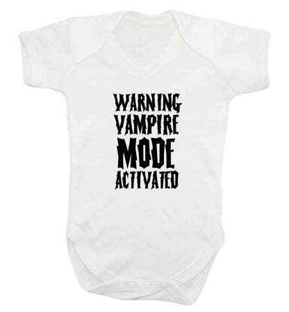 Warning vampire mode activated baby vest white 18-24 months