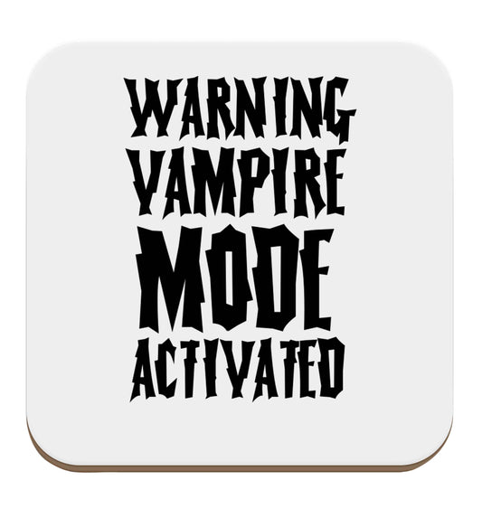 Warning vampire mode activated set of four coasters