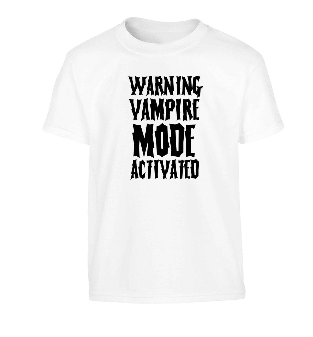 Warning vampire mode activated Children's white Tshirt 12-13 Years
