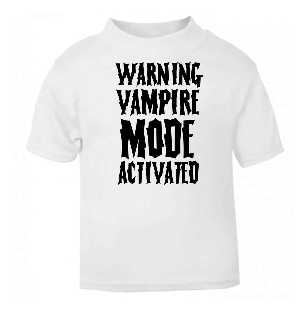 Warning vampire mode activated white baby toddler Tshirt 2 Years