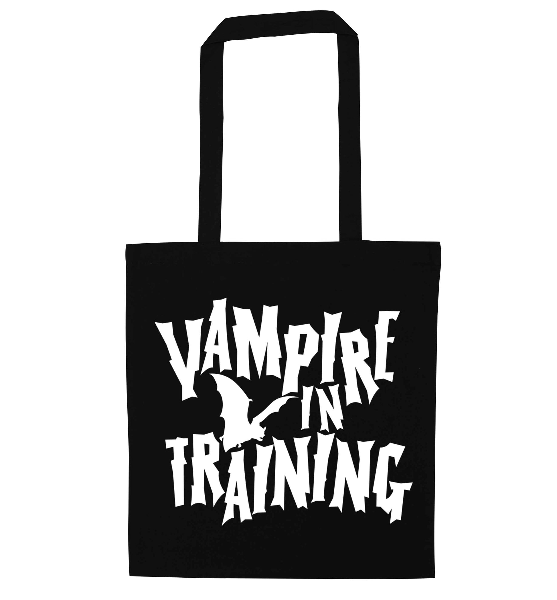 Vampire in training black tote bag