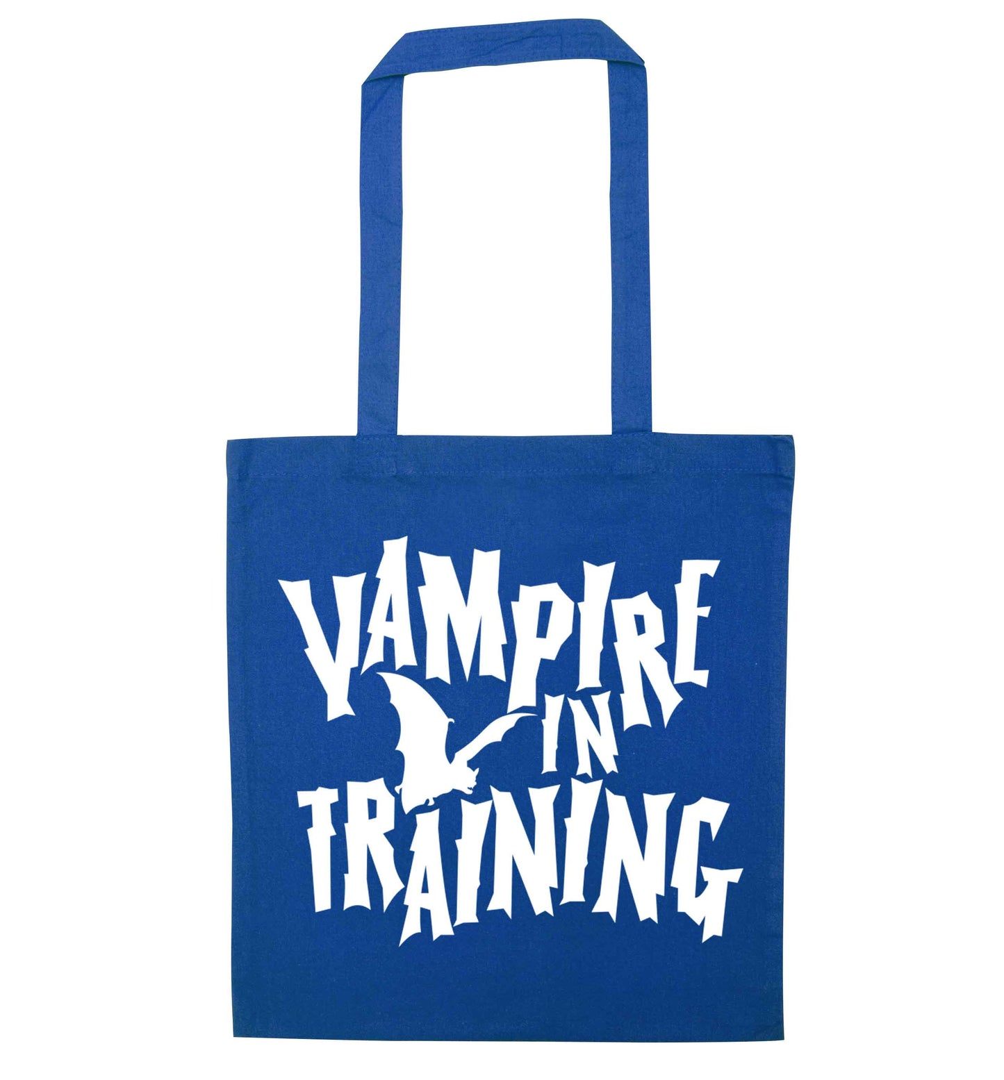 Vampire in training blue tote bag