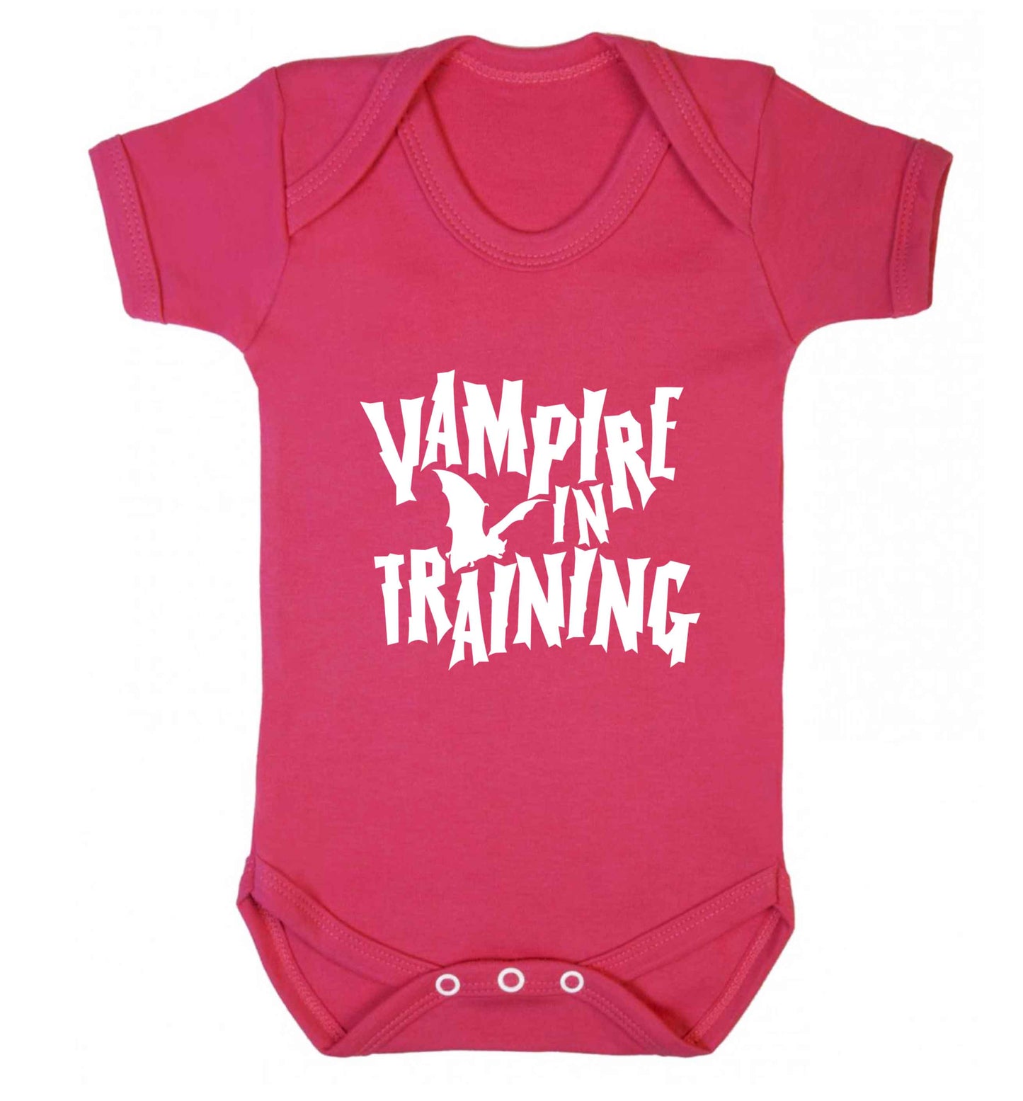 Vampire in training baby vest dark pink 18-24 months