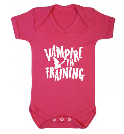 Vampire in training baby vest dark pink 18-24 months