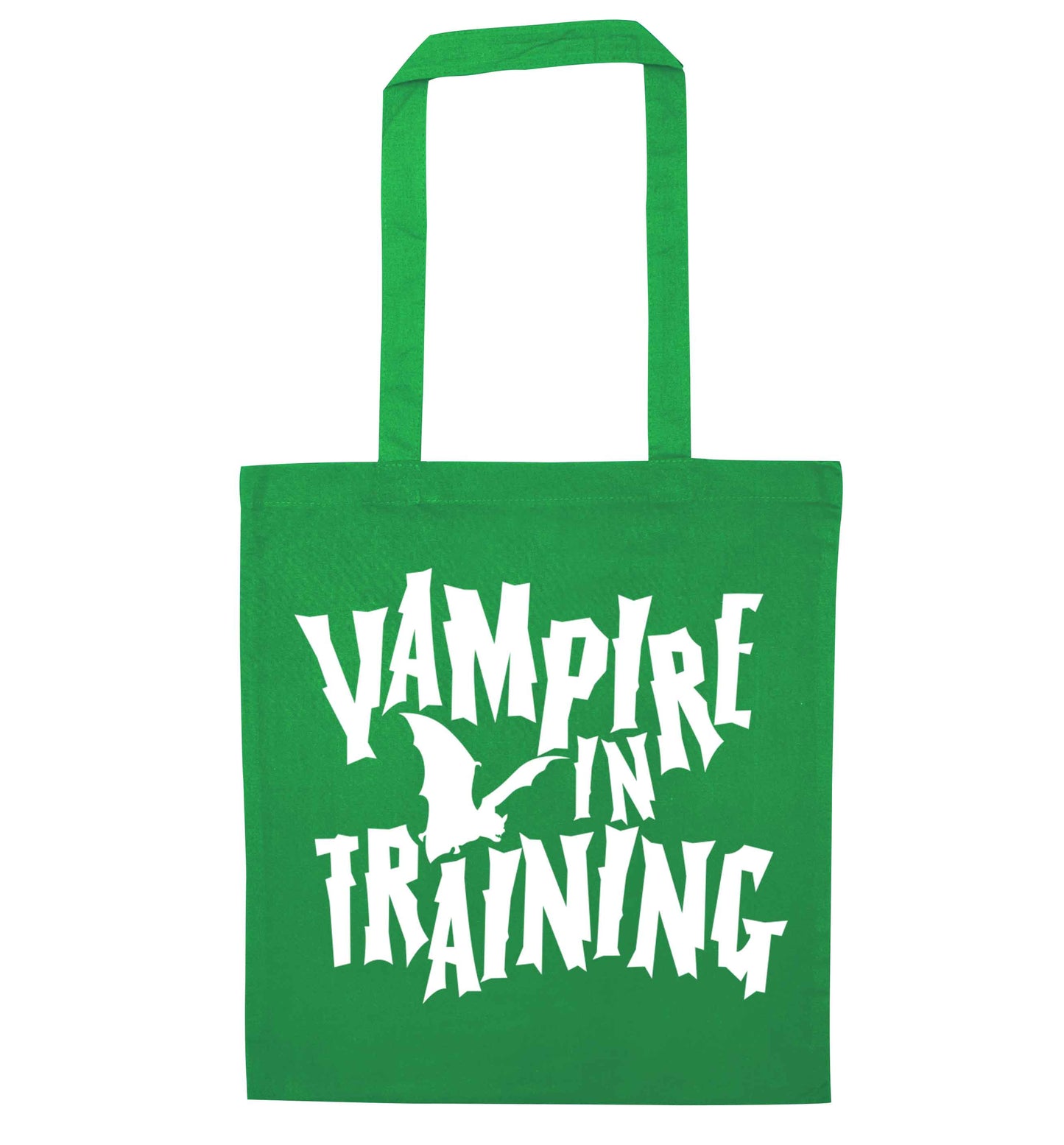 Vampire in training green tote bag