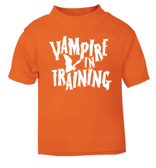 Vampire in training orange baby toddler Tshirt 2 Years