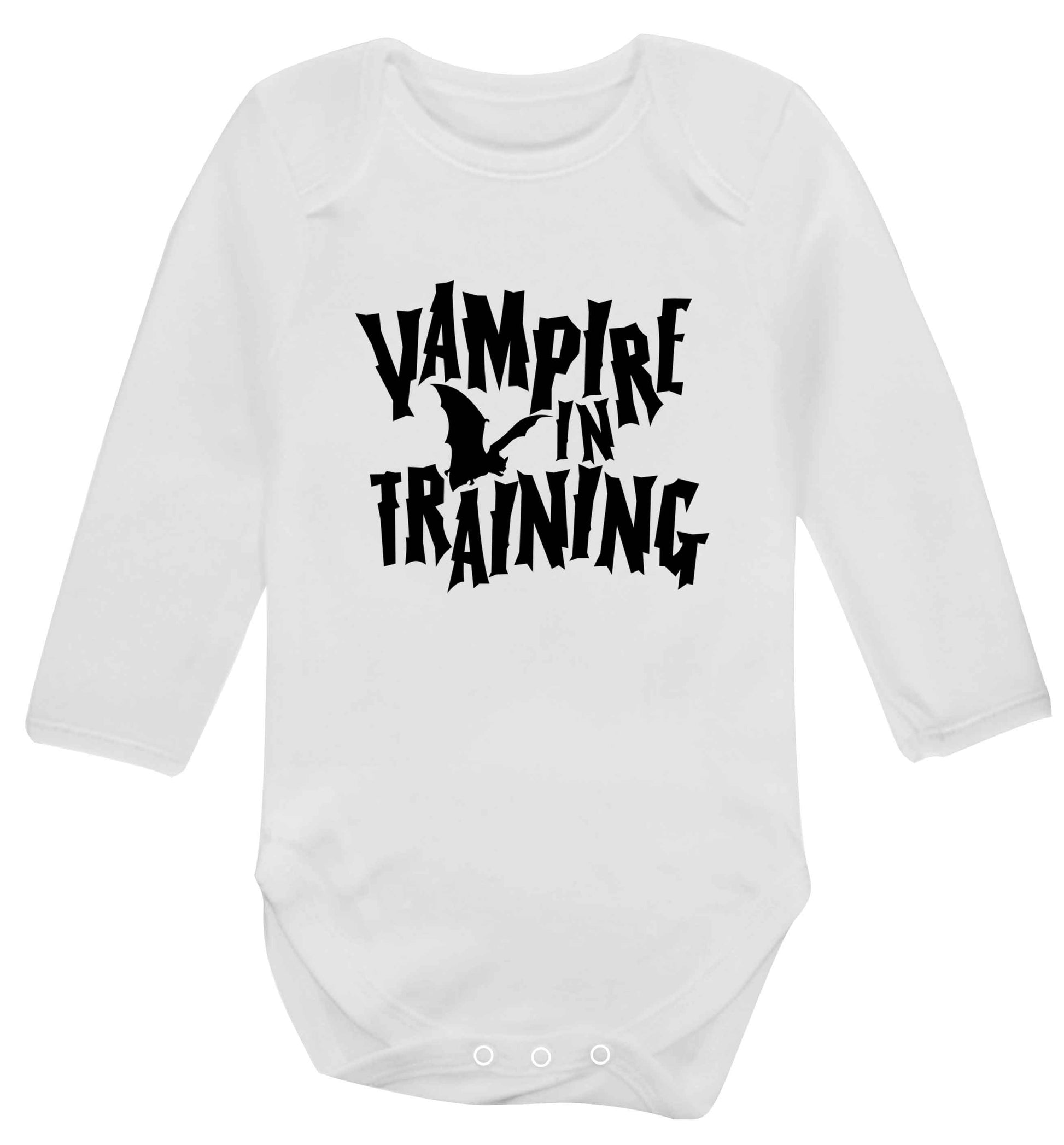 Vampire in training baby vest long sleeved white 6-12 months