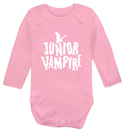 Junior vampire baby vest long sleeved pale pink 6-12 months