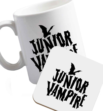 10 oz Favourite Type Pan Pancake ceramic mug and coaster set right handed