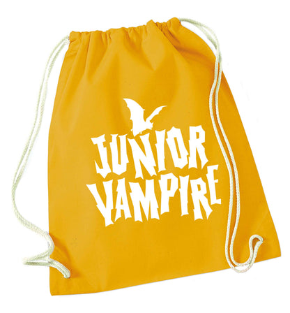 Junior vampire mustard drawstring bag