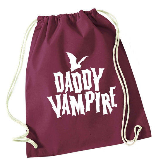 Daddy vampire maroon drawstring bag