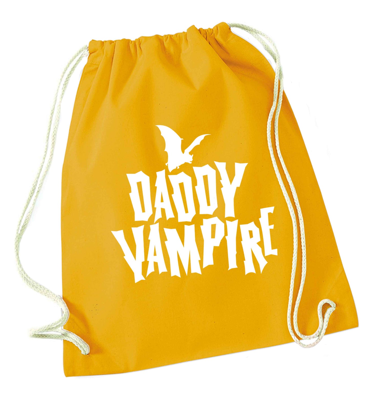 Daddy vampire mustard drawstring bag