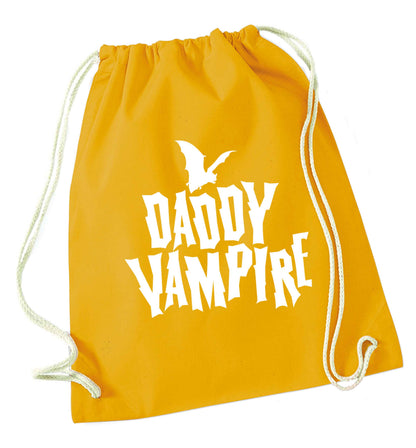 Daddy vampire mustard drawstring bag