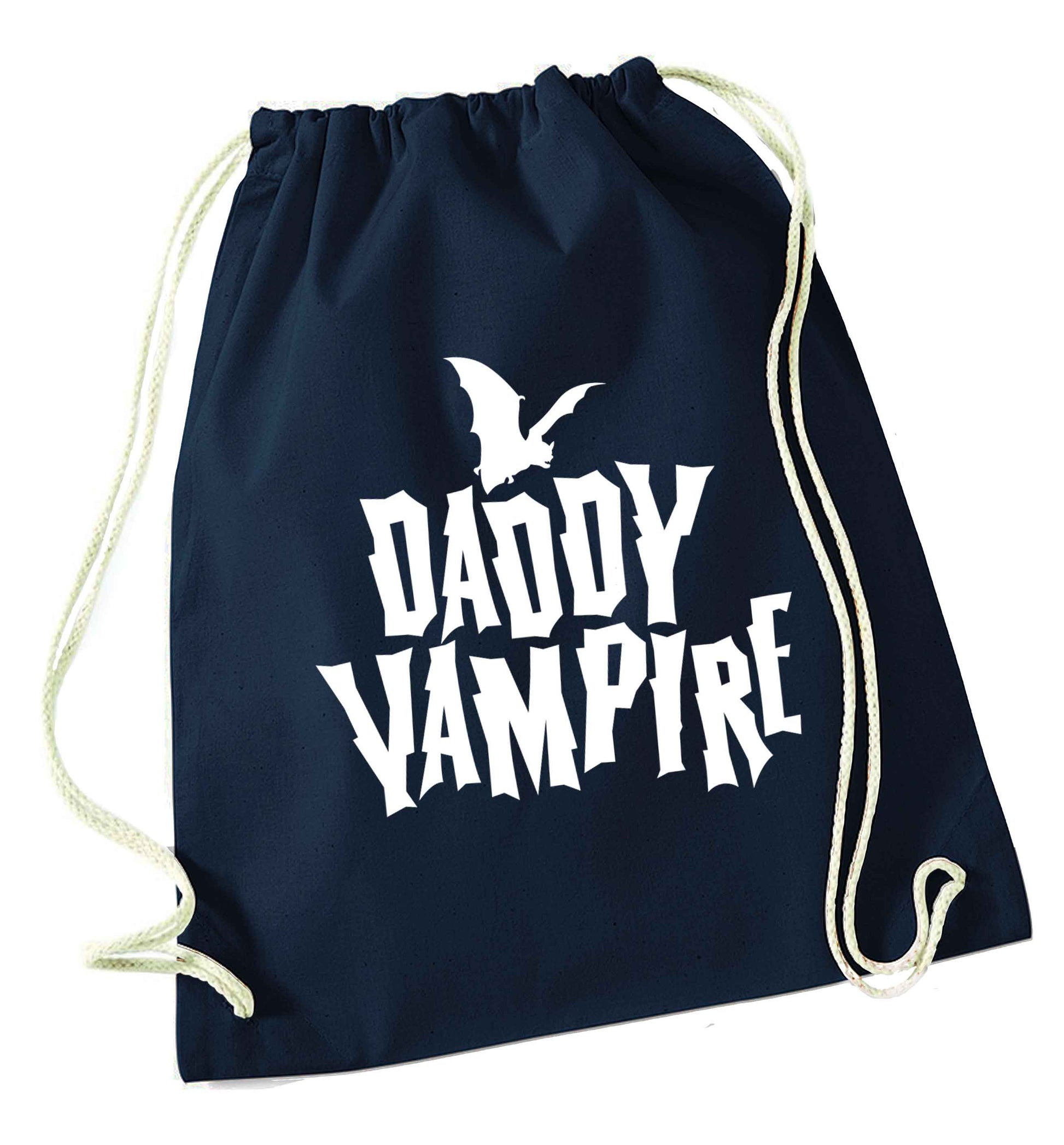 Daddy vampire navy drawstring bag
