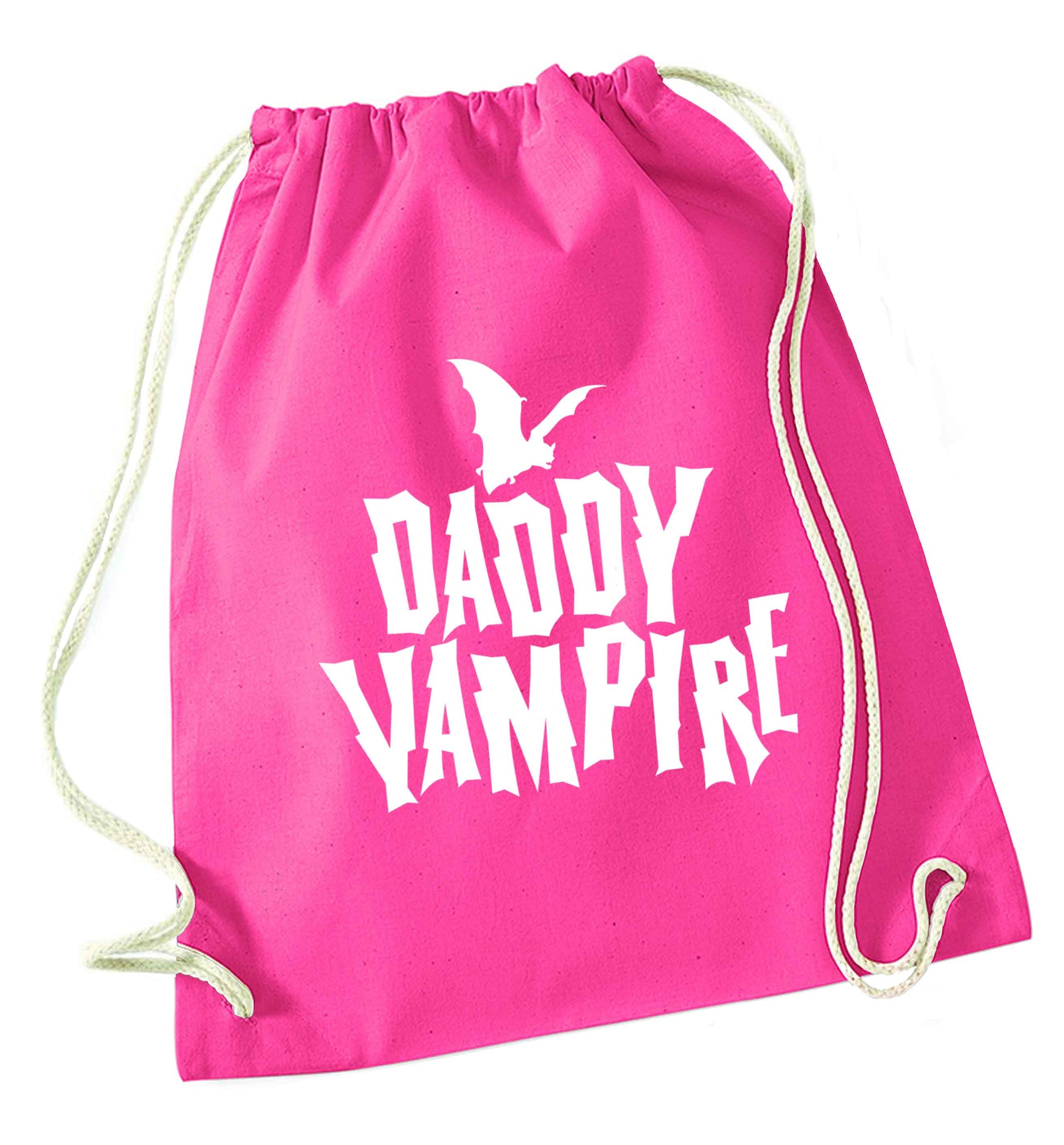 Daddy vampire pink drawstring bag
