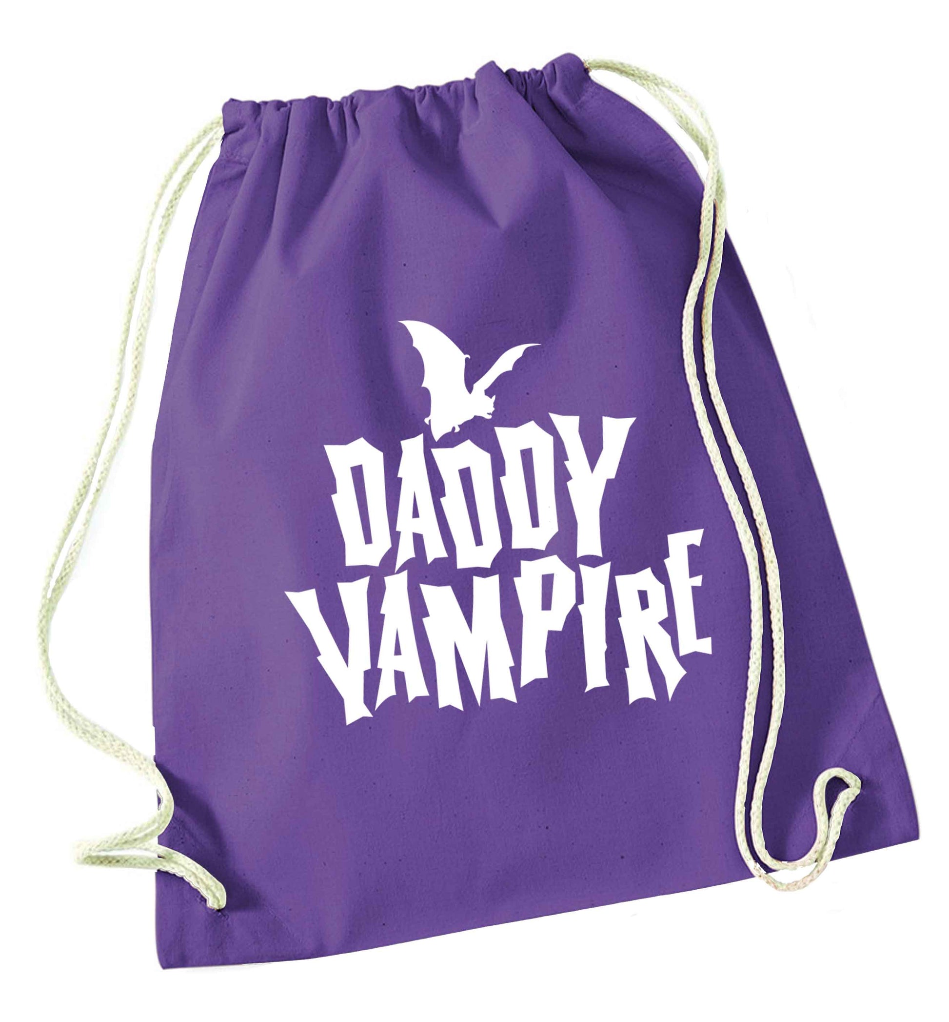 Daddy vampire purple drawstring bag