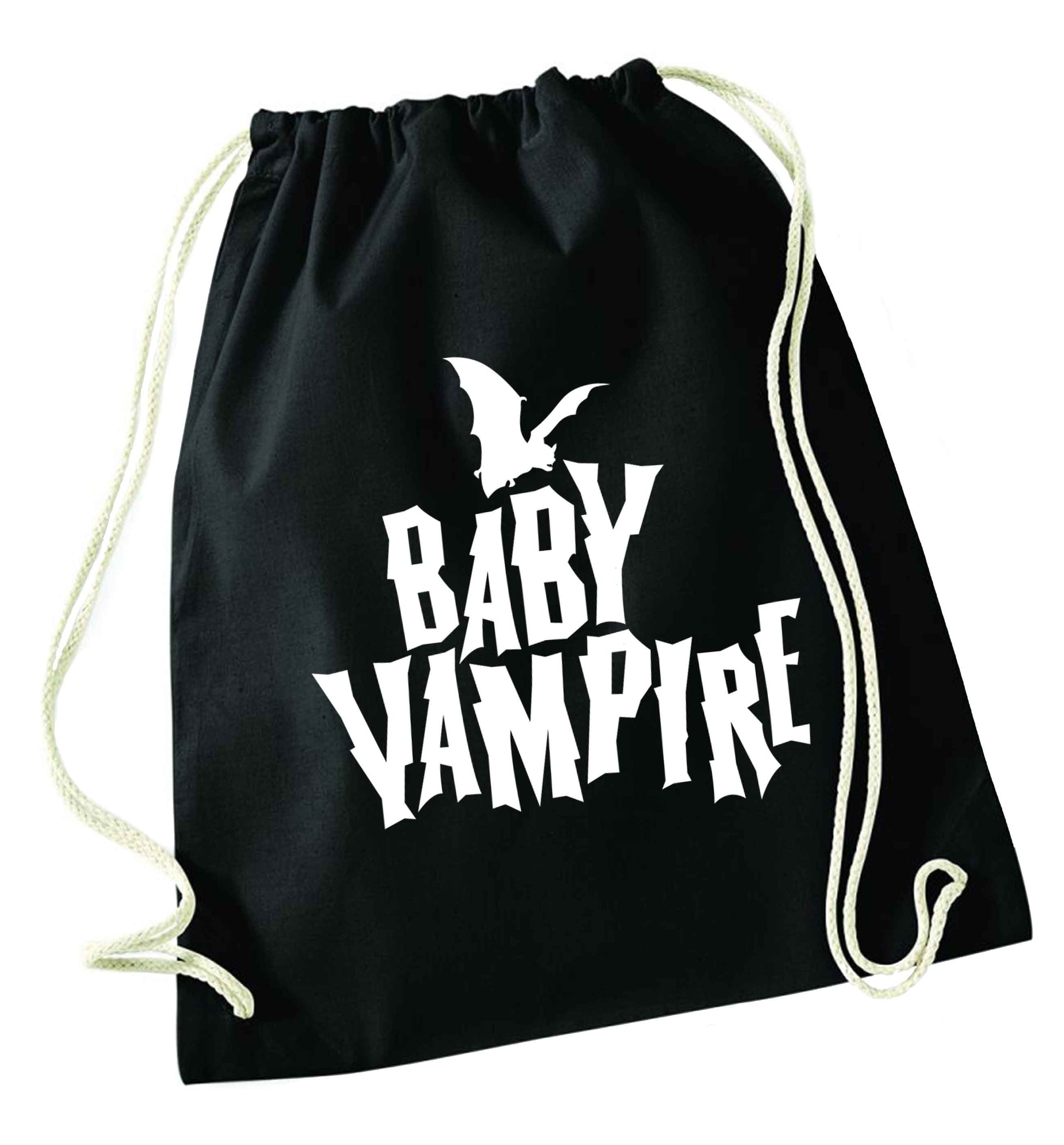 Baby vampire black drawstring bag