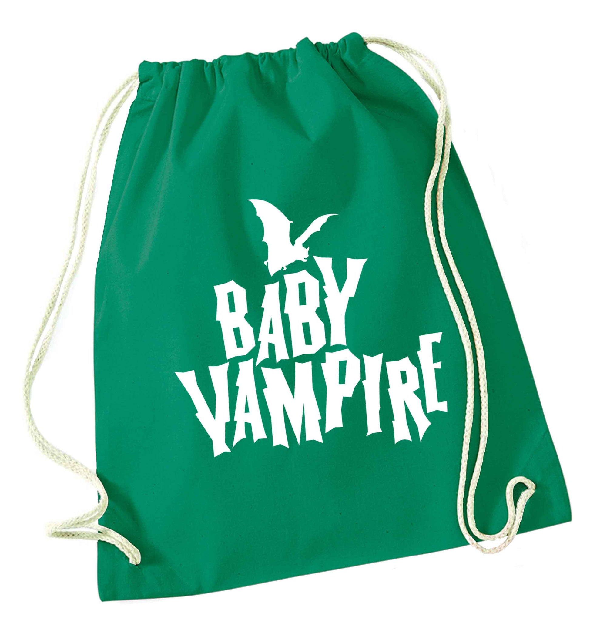 Baby vampire green drawstring bag