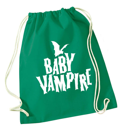 Baby vampire green drawstring bag