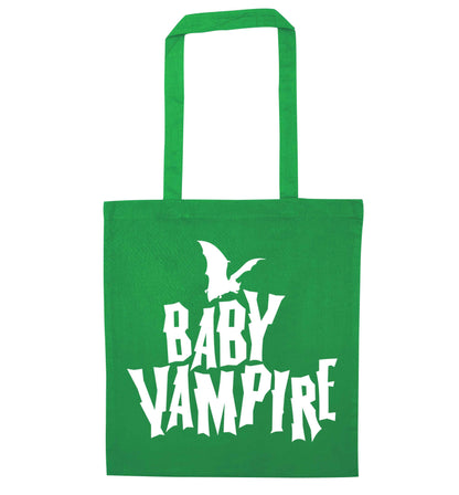 Baby vampire green tote bag