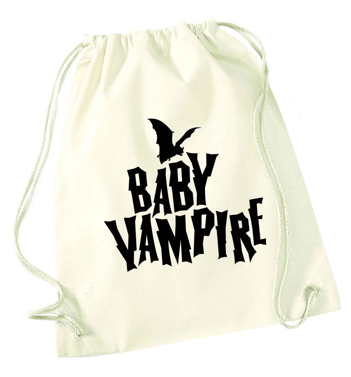 Baby vampire natural drawstring bag