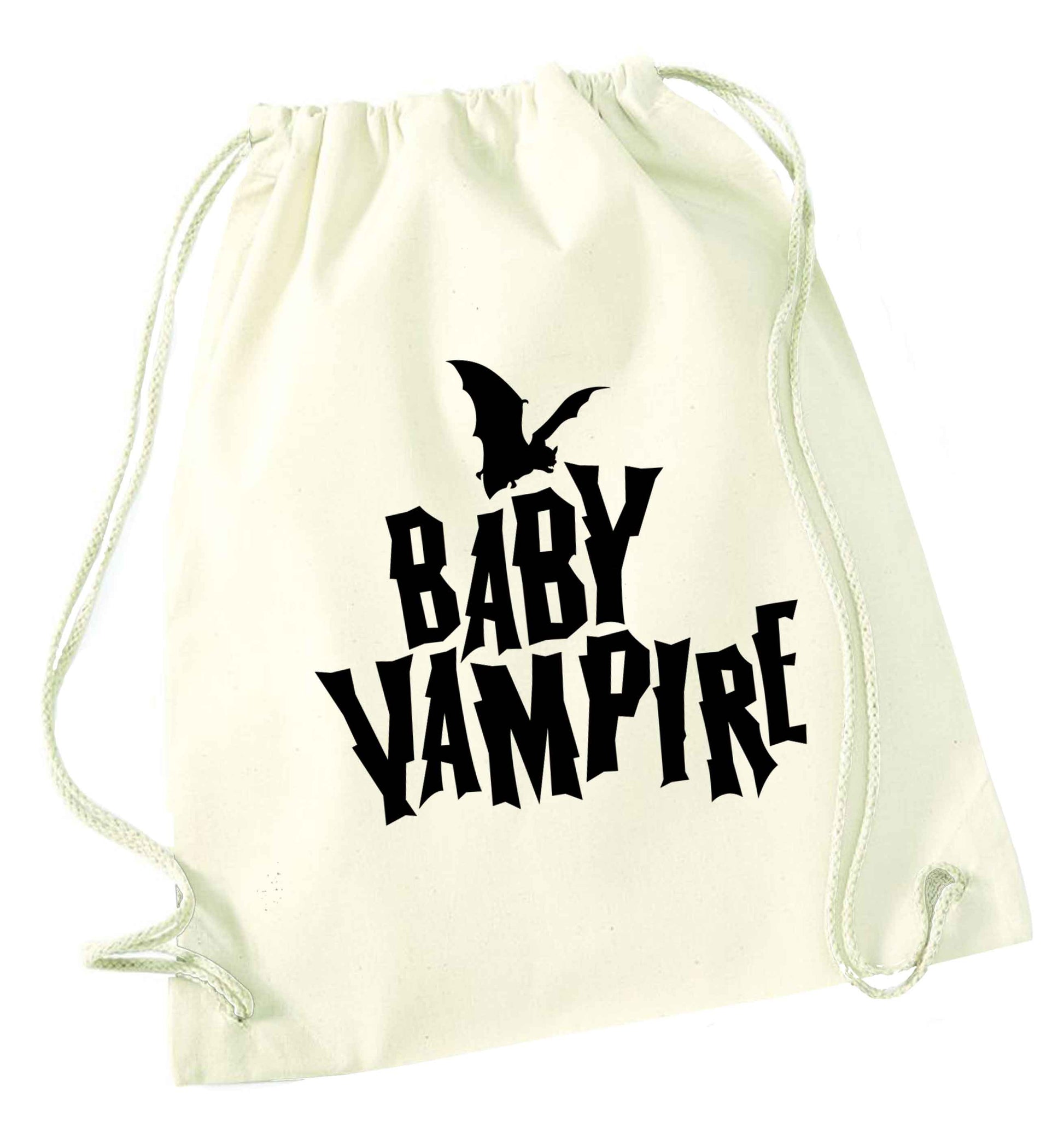 Baby vampire natural drawstring bag