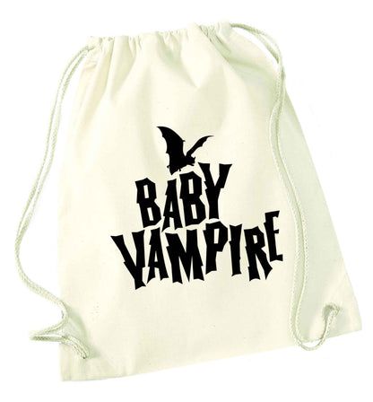 Baby vampire natural drawstring bag