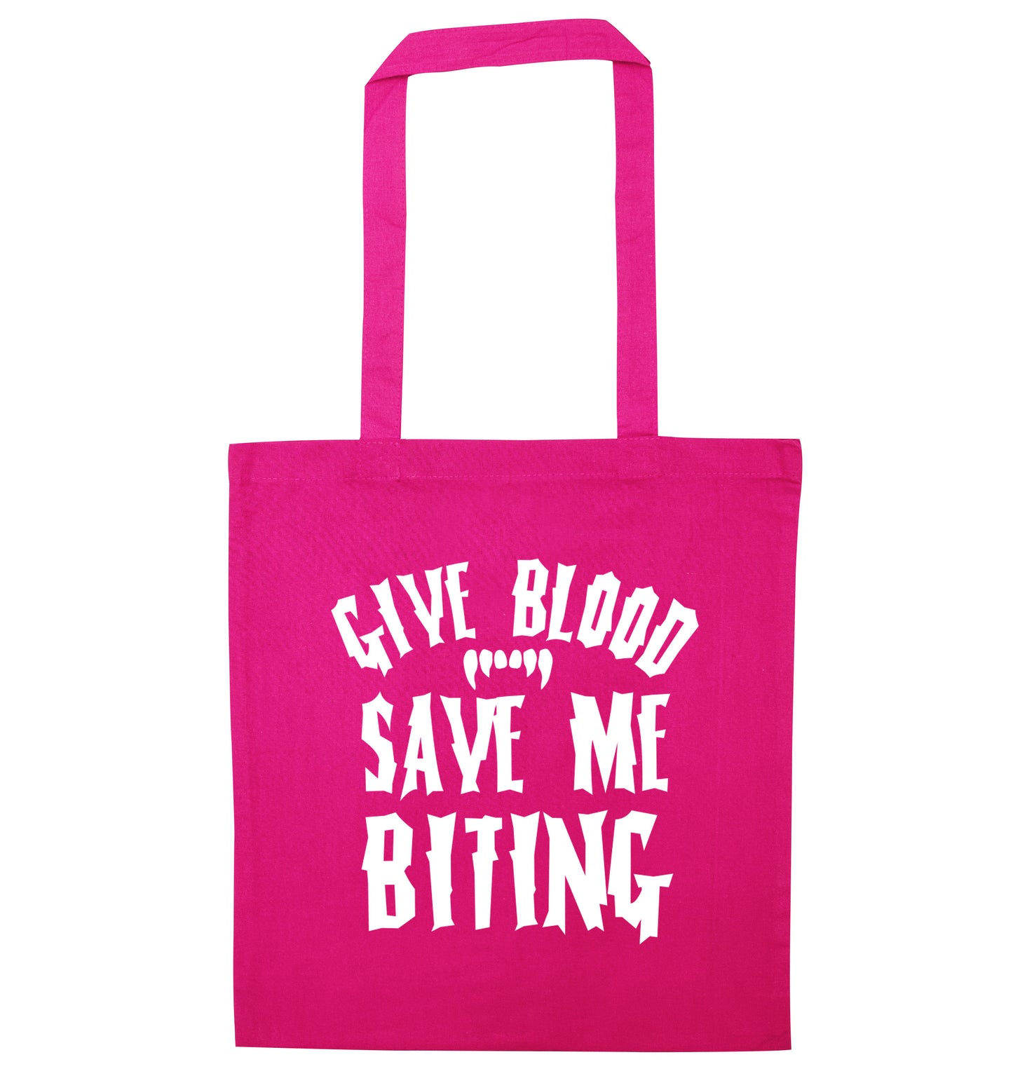 Give me blood save me biting pink tote bag