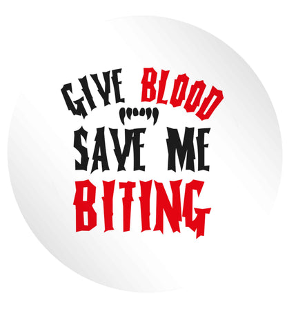 Give blood save me biting 24 @ 45mm matt circle stickers