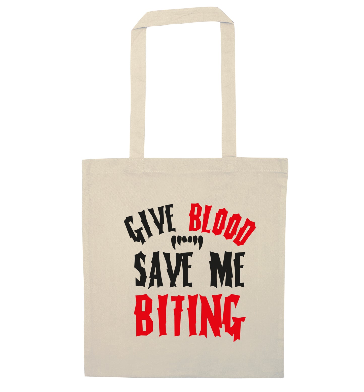 Give me blood save me biting natural tote bag