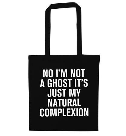 No I'm not a ghost it's just my natural complexion black tote bag