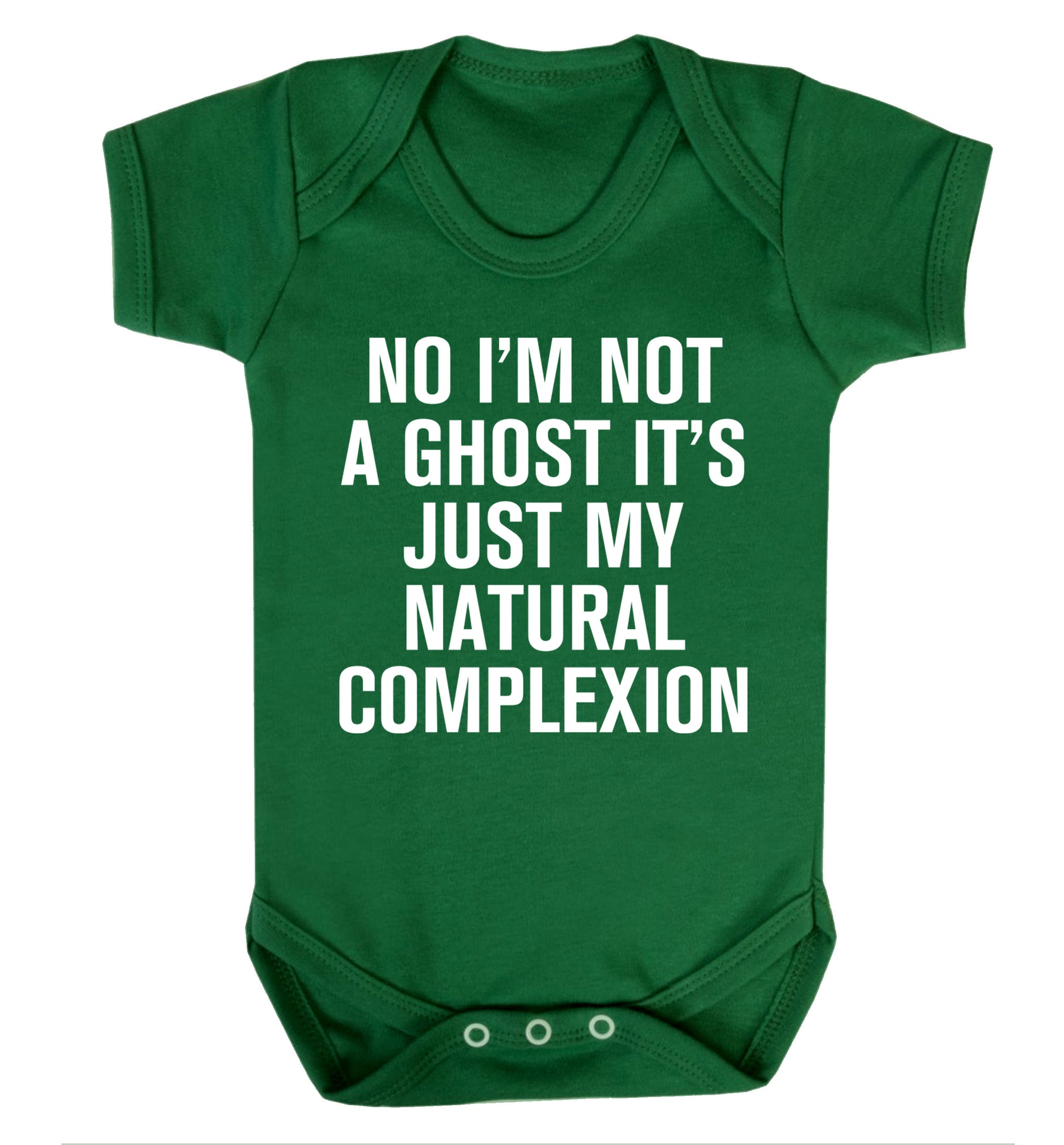 No I'm not a ghost it's just my natural complexion Baby Vest green 18-24 months