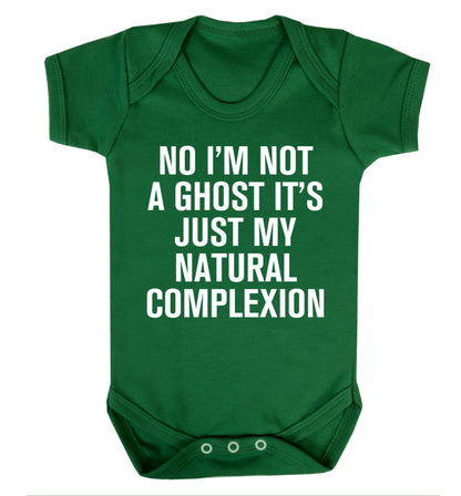 No I'm not a ghost it's just my natural complexion Baby Vest green 18-24 months