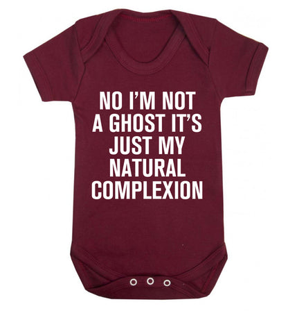 No I'm not a ghost it's just my natural complexion Baby Vest maroon 18-24 months