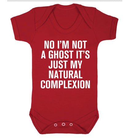 No I'm not a ghost it's just my natural complexion Baby Vest red 18-24 months
