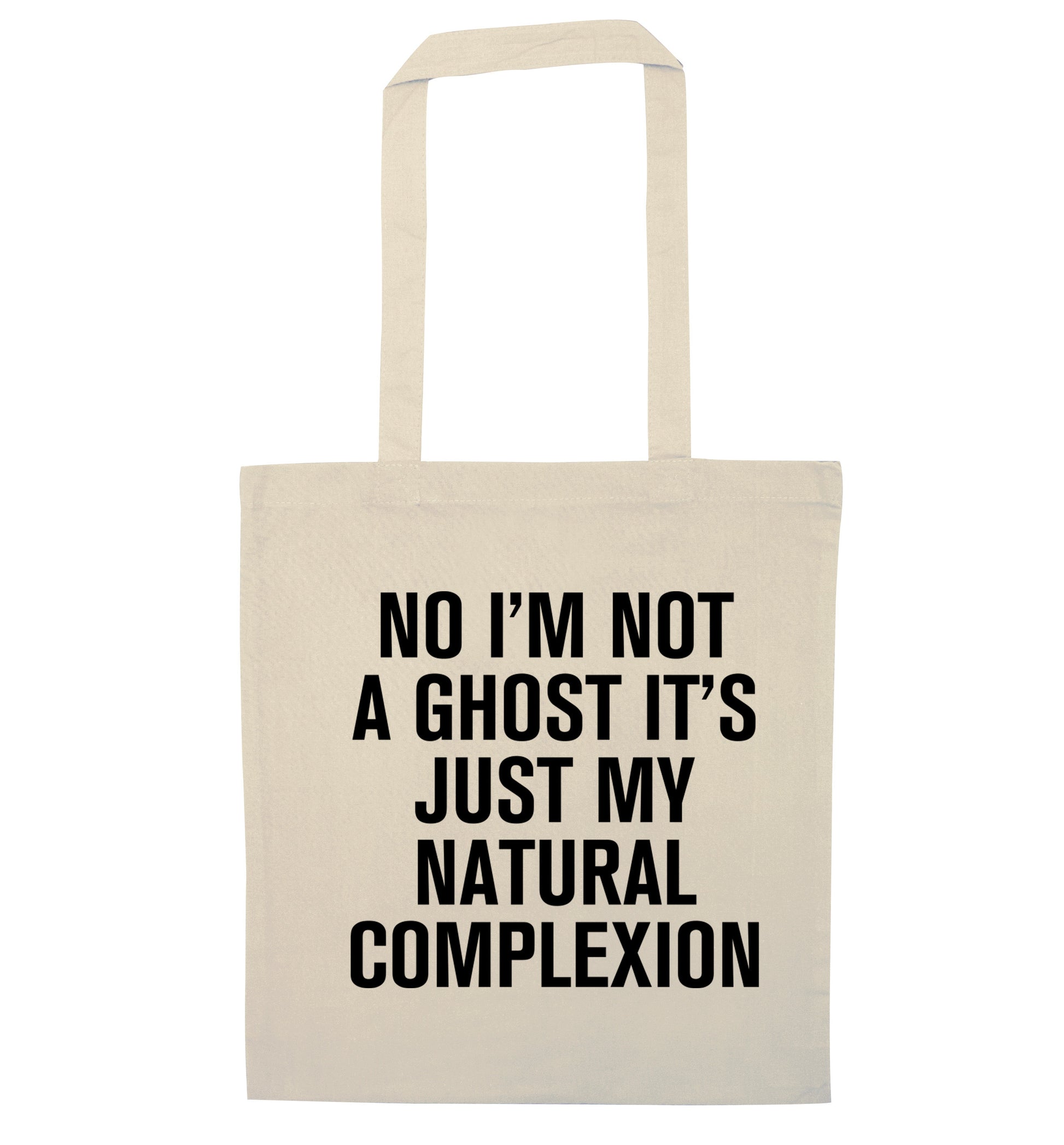 No I'm not a ghost it's just my natural complexion natural tote bag