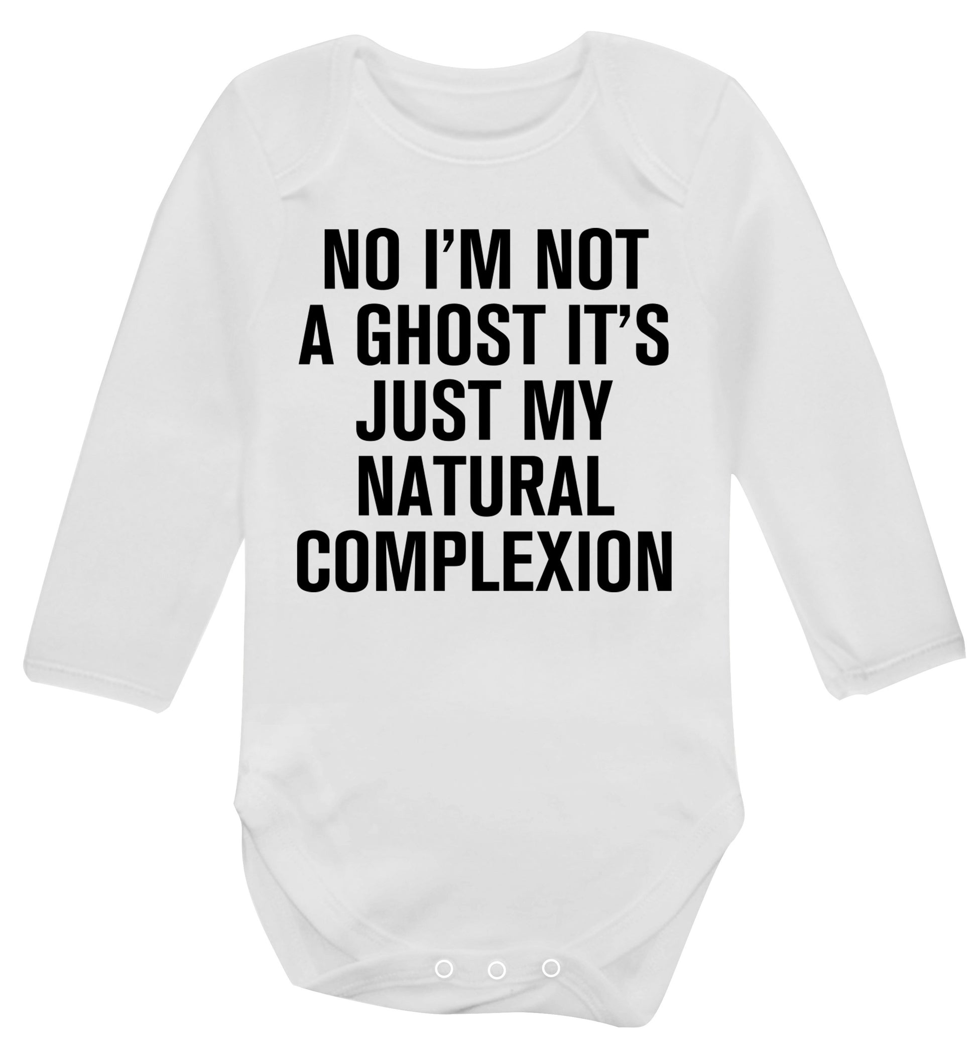 No I'm not a ghost it's just my natural complexion Baby Vest long sleeved white 6-12 months