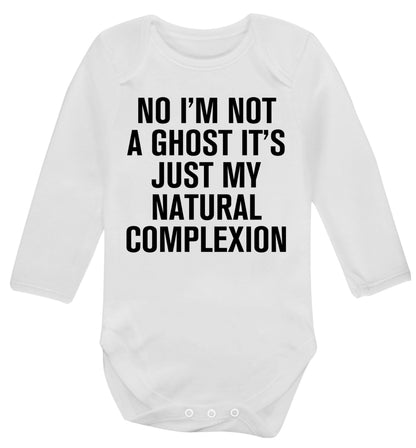 No I'm not a ghost it's just my natural complexion Baby Vest long sleeved white 6-12 months