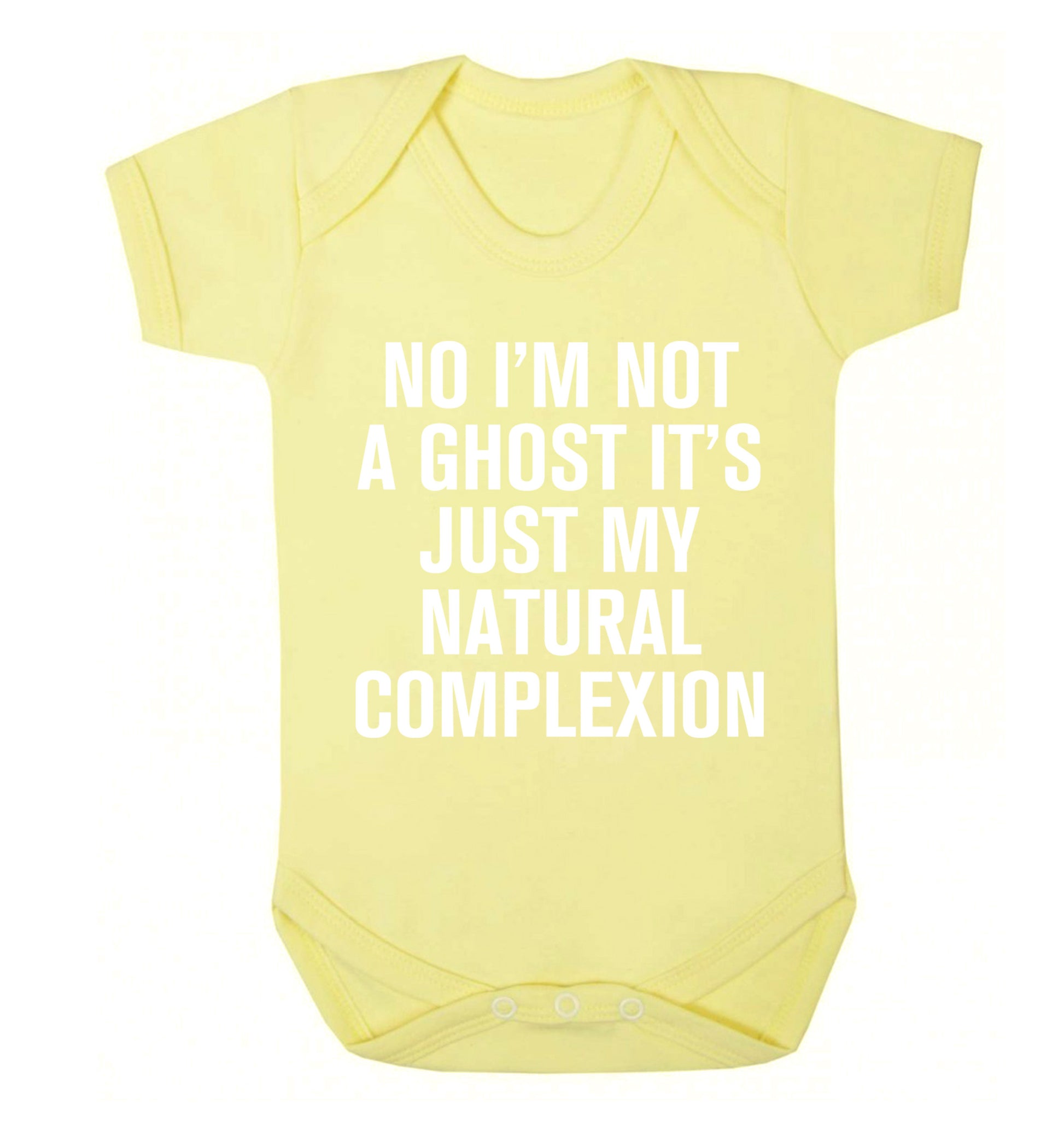 No I'm not a ghost it's just my natural complexion Baby Vest pale yellow 18-24 months