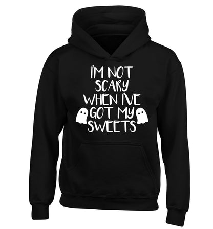 I'm not scary when I've got my sweets children's black hoodie 12-14 Years