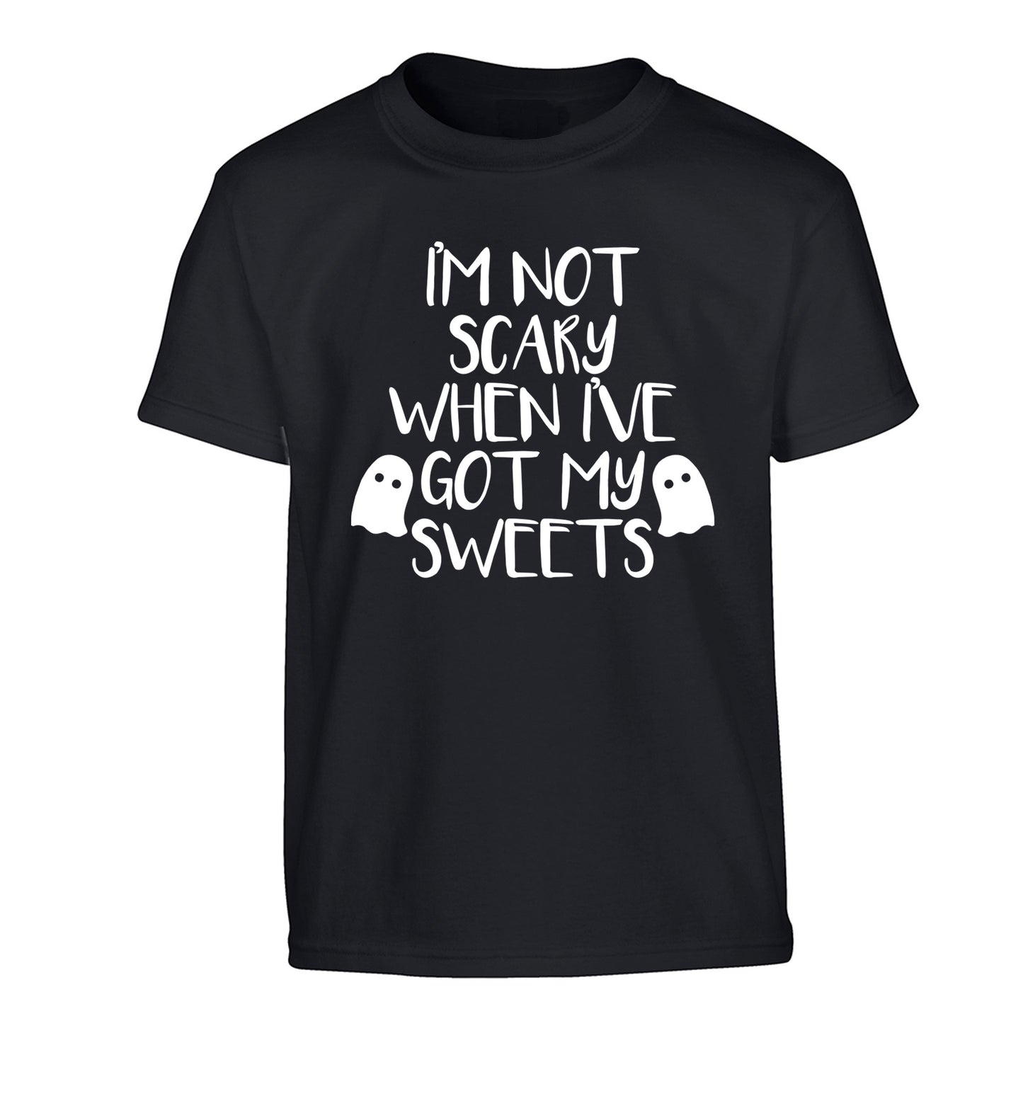 I'm not scary when I've got my sweets Children's black Tshirt 12-14 Years
