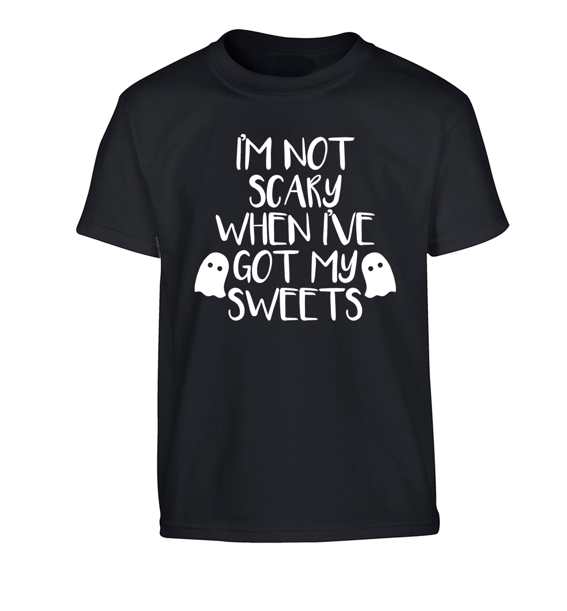 I'm not scary when I've got my sweets Children's black Tshirt 12-14 Years
