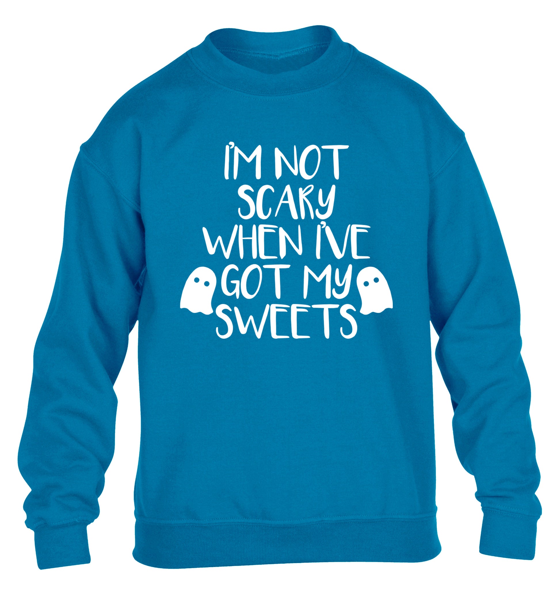 I'm not scary when I've got my sweets children's blue sweater 12-14 Years
