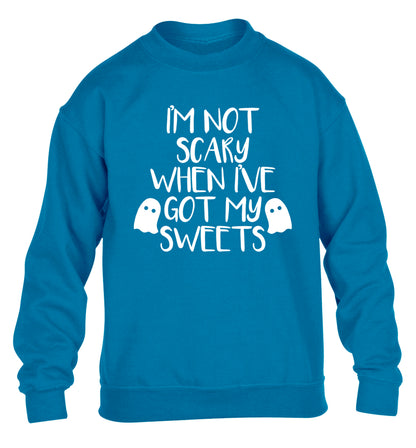 I'm not scary when I've got my sweets children's blue sweater 12-14 Years