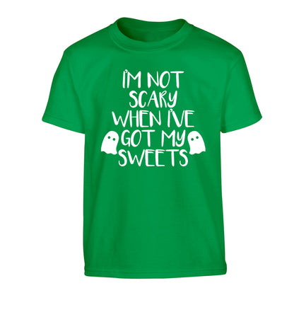 I'm not scary when I've got my sweets Children's green Tshirt 12-14 Years